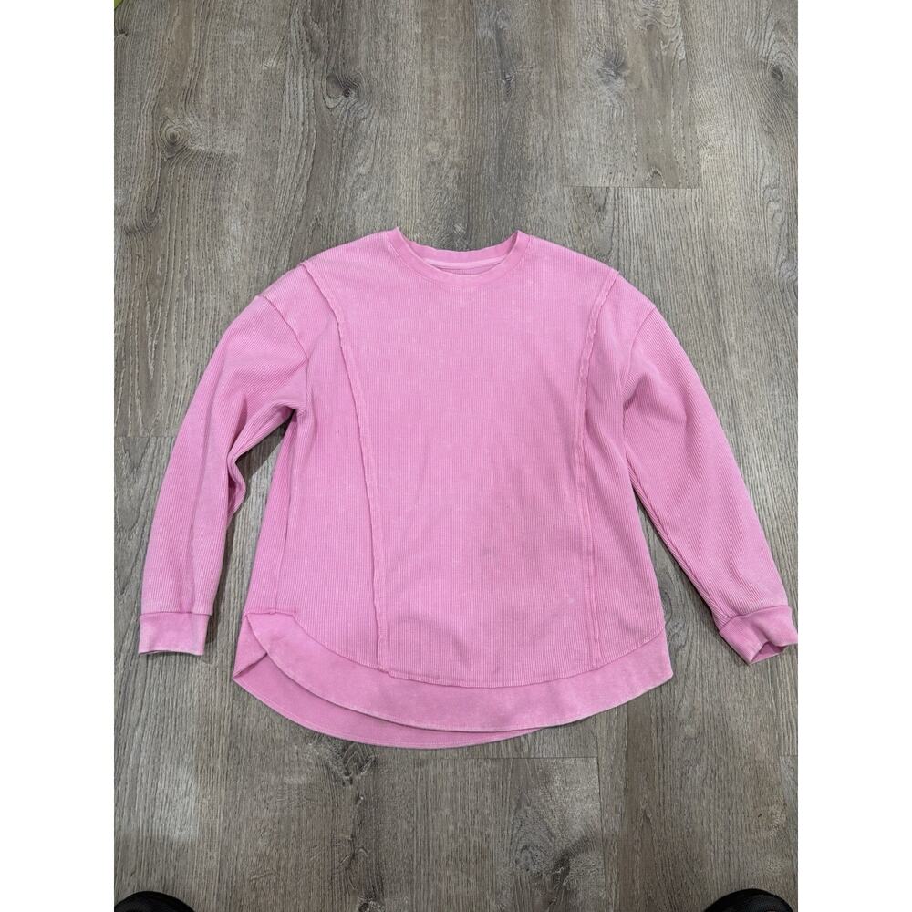 Sunnyside waffle knit thermal shirt base layer women’s Cotton Blend Large EUC